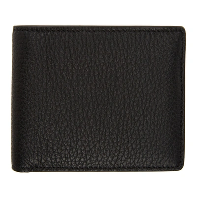 Shop Maison Margiela Black Leather Bifold Wallet In H1669 Black