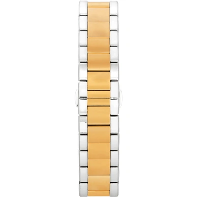Shop Fendi Silver & Gold 'momento ' Chronograph Watch In Silvr/gold