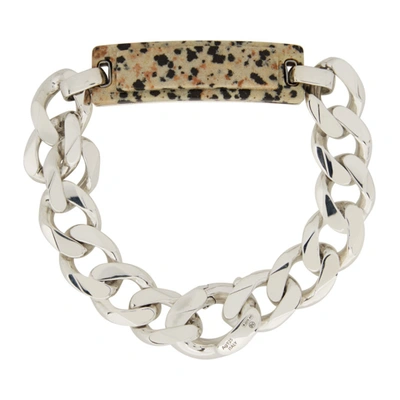 Shop Bottega Veneta Silver Dalmatian Tag Bracelet In 2654 Dalmatian