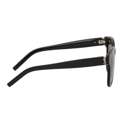 Shop Saint Laurent Black Sl M68 Sunglasses In 001 Black