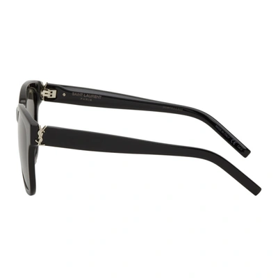 Shop Saint Laurent Black Sl M68 Sunglasses In 001 Black
