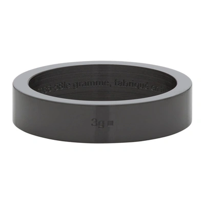 Shop Le Gramme Black Ceramic Le 3 Grammes Ribbon Ring