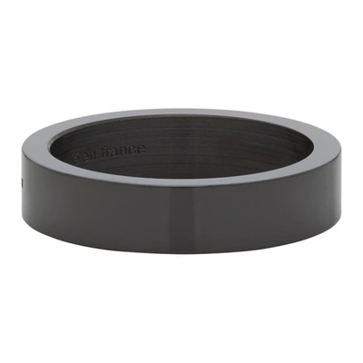 Shop Le Gramme Black Ceramic Le 3 Grammes Ribbon Ring