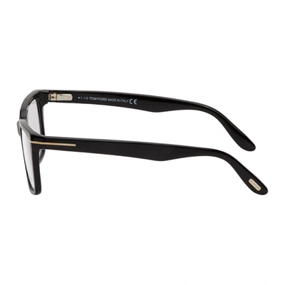 Shop Tom Ford Black Square Glasses In 001 Shiny B