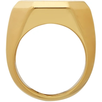 Shop Versace Gold Octagonal Ring In D00h Wrmgld