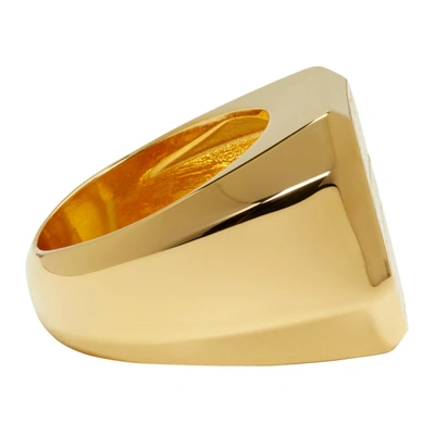 Shop Versace Gold Octagonal Ring In D00h Wrmgld