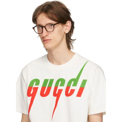 Shop Gucci Tortoiseshell Round Glasses In 002 Havana