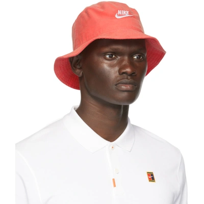 Shop Nike Red Washed Nsw Bucket Hat In 631 Track R