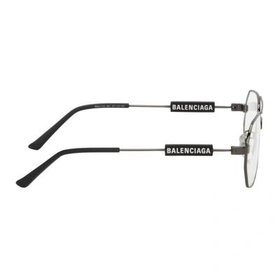 Shop Balenciaga Gunmetal Aviator Demo Tag Smart Glasses In 001 Gunmeta