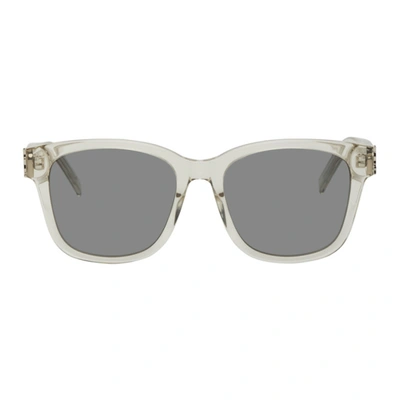Shop Saint Laurent Transparent Sl M68 Sunglasses In 251 Beige