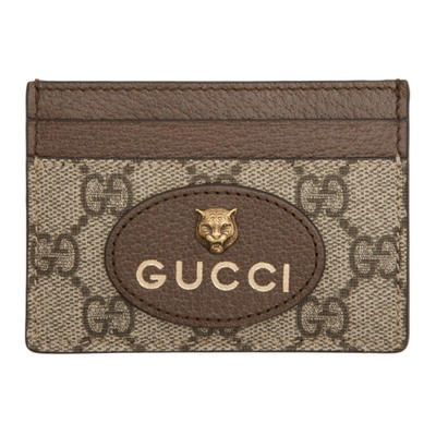Shop Gucci Beige Neo Vintage Gg Card Holder In 8861 Beige