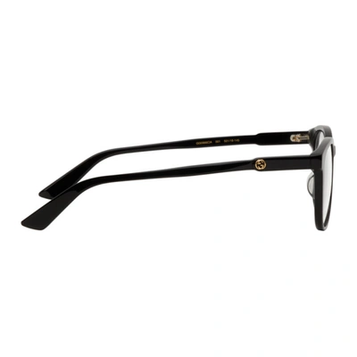 Shop Gucci Black Round Glasses In 001 Black