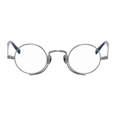 Shop Matsuda Silver & Navy 10103h Glasses In As Antqslv