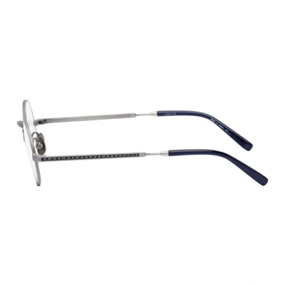 Shop Matsuda Silver & Navy 10103h Glasses In As Antqslv