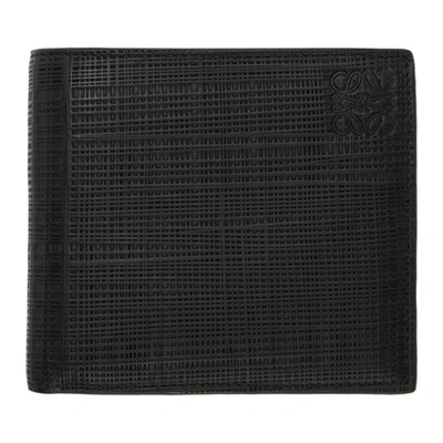Shop Loewe Black Linen Bifold Wallet In 1100 Black
