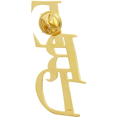 Shop Enfants Riches Deprimes Gold Logo Pin In Silvergold