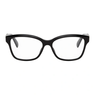 Shop Gucci Black Rectangular Glasses In 001 Black