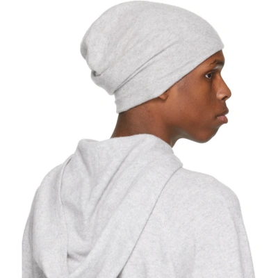 Shop Frenckenberger Grey Cashmere Beanie In Melange