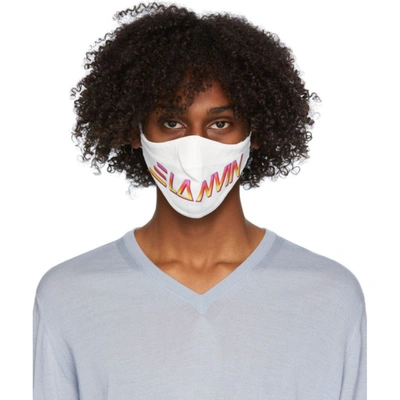 Shop Lanvin Two-pack Multicolor Logo Face Masks In Blck/wht/pk
