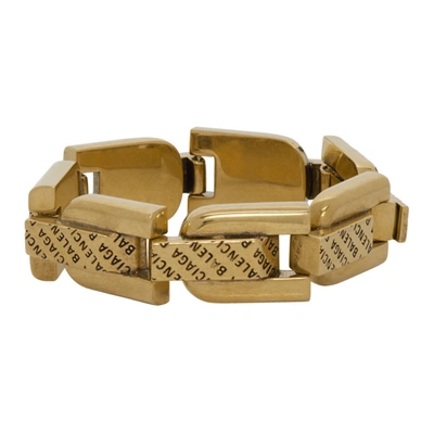 Shop Balenciaga Gold Precious Logo Link Bracelet In 0604atqgld