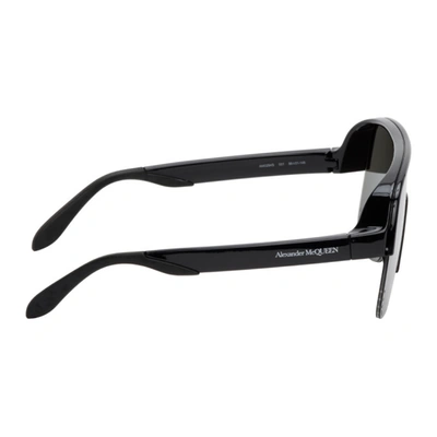 Shop Alexander Mcqueen Black Mask Sunglasses In 001 Black