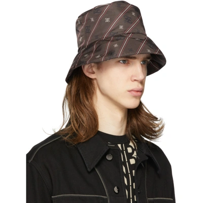 Shop Fendi Brown Karligraphy Bucket Hat In F19sj Brown