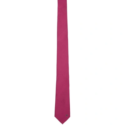 Shop Versace Purple Medusa Tie In A7230 Fuxia