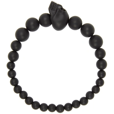 Shop Alexander Mcqueen Black Skull Ball Bracelet In 1000 Black
