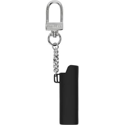 Shop Ambush Black And Silver Logo Lighter Case Keychain