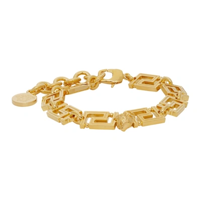 Shop Versace Gold Grecamania Bracelet In D00h Gold