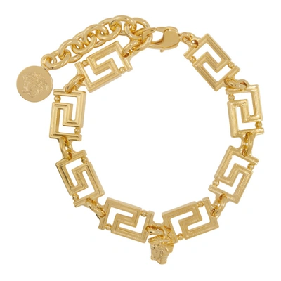 Shop Versace Gold Grecamania Bracelet In D00h Gold