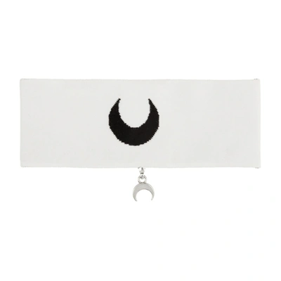 Shop Marine Serre White Moon Choker In Wht/blk Moo