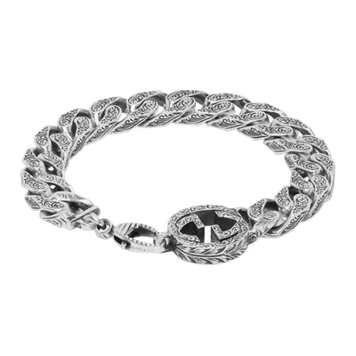 Shop Gucci Silver Interlocking G Bracelet In 0811 Silver