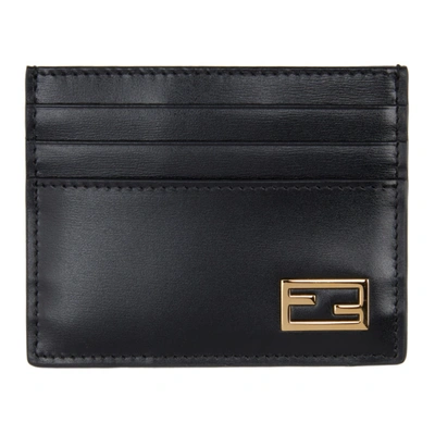 Shop Fendi Black Baguette Card Holder In F0kur Black