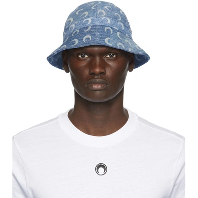 Shop Marine Serre Blue Denim Bucket Hat In Lt Blue