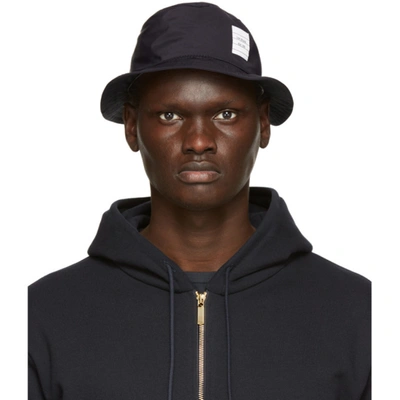 Shop Thom Browne Navy Classic Bucket Hat In 415 Navy
