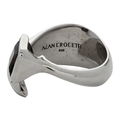 Shop Alan Crocetti Ssense Exclusive Silver Smoky Quartz Raptor Ring In Rhodium