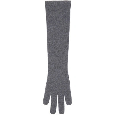 Shop Loewe Black & Grey Cashmere Hand Scarf In 1114 Blkgry