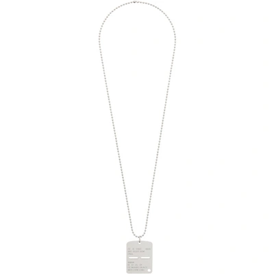 Shop Alyx Silver Military Tag Necklace In Gry0002 Sil