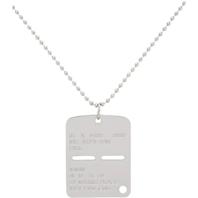 Shop Alyx Silver Military Tag Necklace In Gry0002 Sil