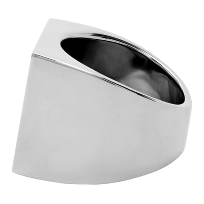 Shop Fendi Silver 'forever ' Signet Ring In F1aem Pall+