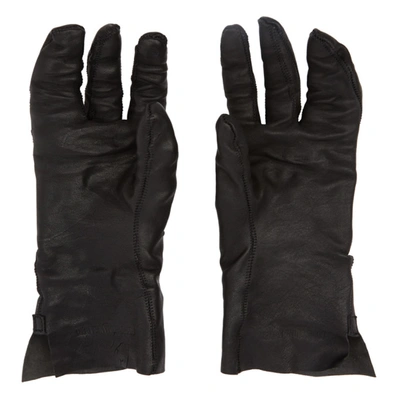 Shop Boris Bidjan Saberi Black Vegetable-tanned Gloves