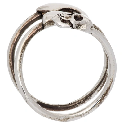 Shop Alexander Mcqueen Silver Safety Pin Ring In 0446 Mcq0911sil.v.b