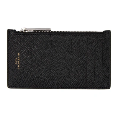 Shop Givenchy Black Eros Zipped Card Holder In 001 Black