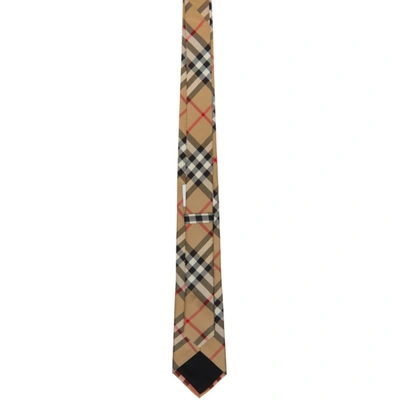 Shop Burberry Beige Silk Vintage Check Modern Cut Tie In Archive Bei