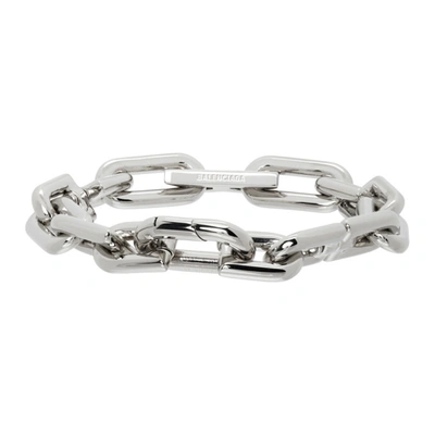 Shop Balenciaga Silver Thin B Chain Bracelet In 0926 Shiny