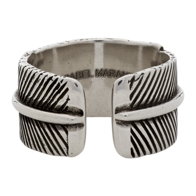 Shop Isabel Marant Silver Feather Ring In Silver 08si