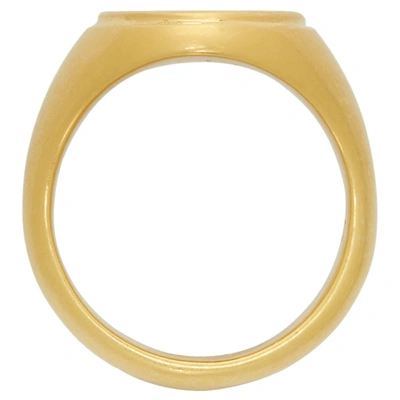 Shop Fendi Gold Karligraphy Signet Ring In F152d Gold