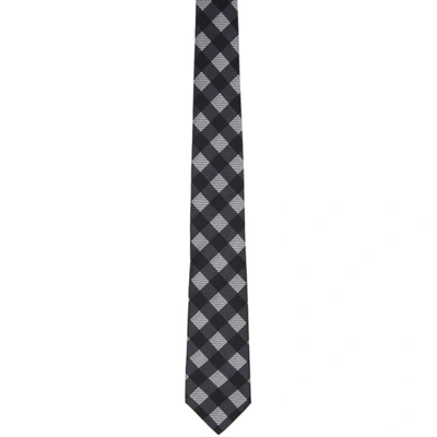 Shop Fendi Black Checked 'forever ' Silk Tie In F0qa1 Blk