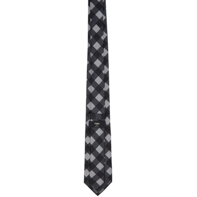 Shop Fendi Black Checked 'forever ' Silk Tie In F0qa1 Blk